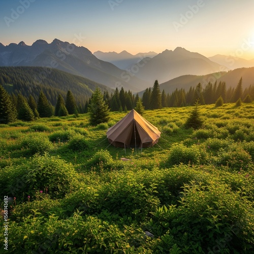 camping in the mountains