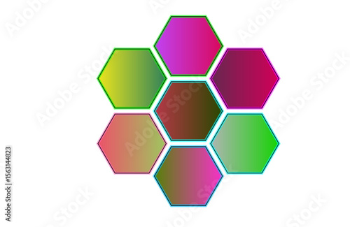 abstract background with neon glowing hexagons edges Honeycomb structure illustration for various projects 