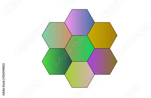 abstract background with gradient Hexagons Honeycomb structure illustration 