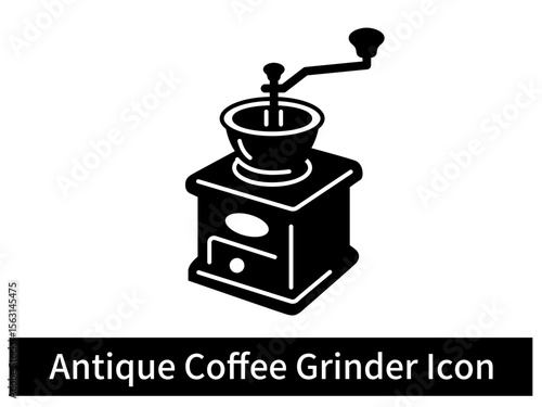 Antique Coffee Grinder Vector Icon