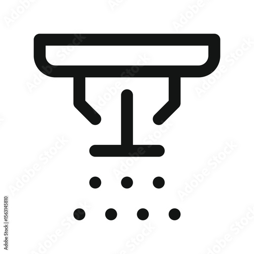Fire sprinkler head UI icon, fire sprinkler system simple line user interface vector symbol