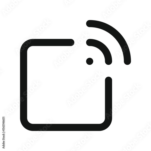 RFID key tag UI icon, RFID simple line user interface vector symbol
