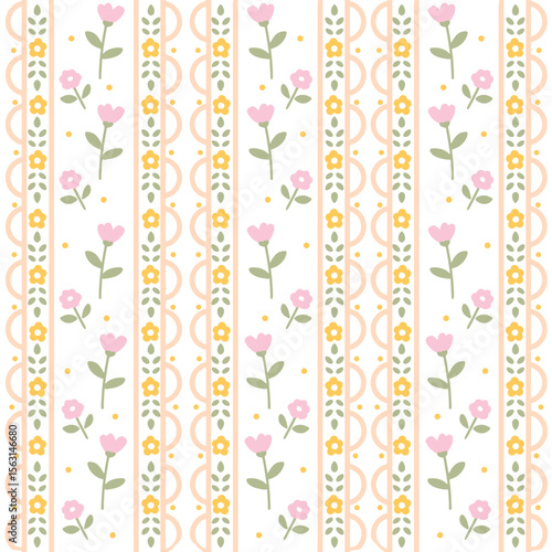 Awsthetic seamless pattern with flowers