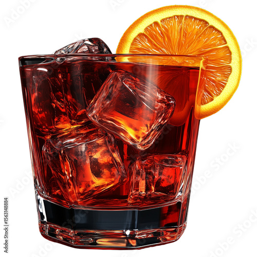 glass of whisky on transparent png background