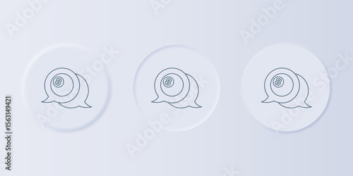 Grey Billiard pool snooker ball with number 8 icon isolated on grey background. Set icons in square buttons. Vector