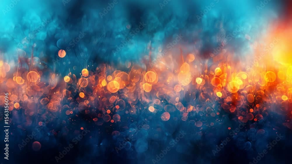 Abstract Blue and Orange Light Bokeh Background Video Abstract Blue and Orange Light Bokeh Background Video