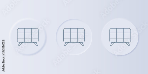 Grey Solar energy panel icon isolated on grey background. Set icons in square buttons. Vector