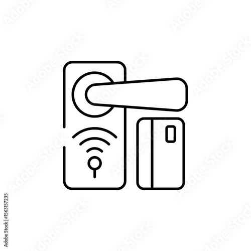 Card Door Lock icon design with white background stock illustration