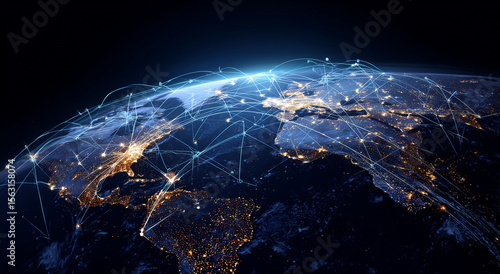 Global connectivity unveiled mapping digital networks across continents from space nighttime aerial perspective