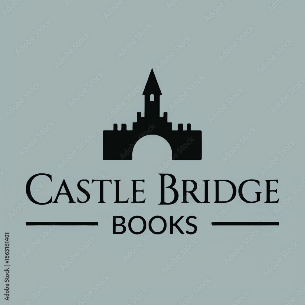 Naklejka premium Castle Bridge Books Logo – Elegant Publisher Branding Graphic