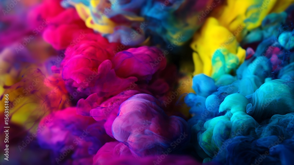 Fototapeta premium Vibrant ink colors mixing