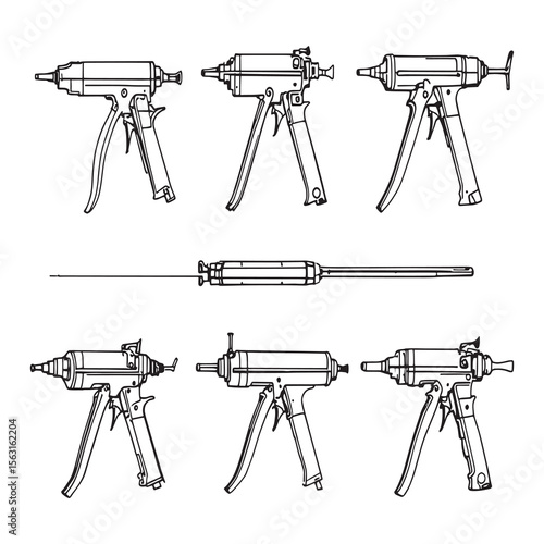 black and white outline of caulking gun tool