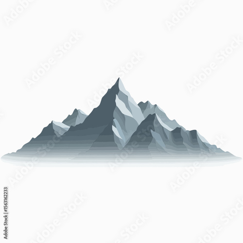 A majestic panoramic mountain range silhouette with layered peaks fading into a soft, atmospheric mist, creating a sense of distance for a scenic background.
