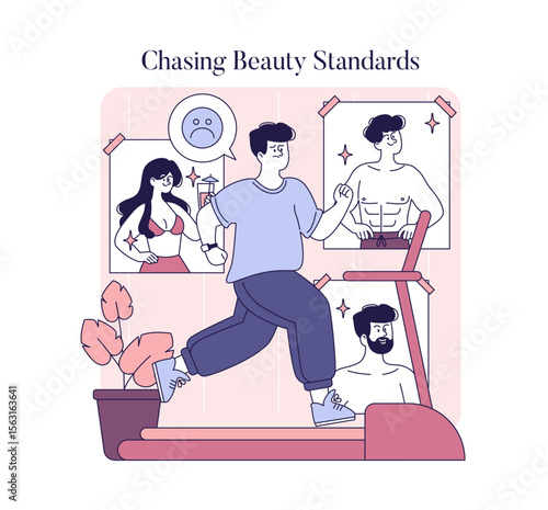 Beauty Psychology. Flat Vector Illustration