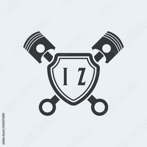 IZ Initials Vektor Stok Otomotif Logo Design