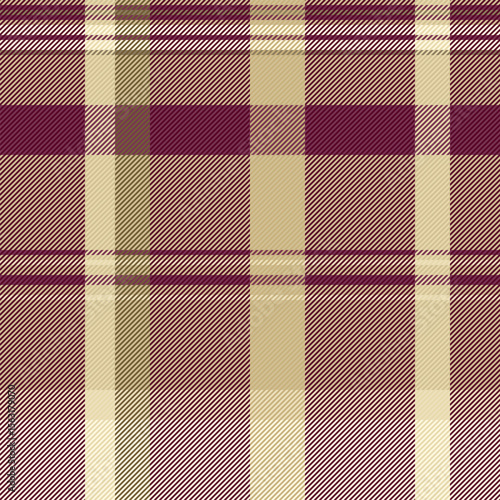 Wallpaper Mural Elegant beige and burgundy plaid textile pattern.  Perfect for fashion, home decor, or website backgrounds.  Subtle texture adds depth and sophistication.  Evokes feelings of warmth and comfort. Torontodigital.ca