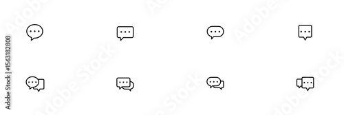 Message 4 type icon minimalist, Suitable for phone communication.