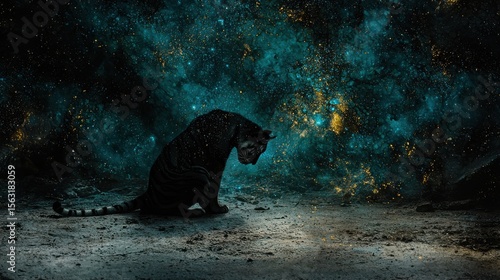 Wallpaper Mural Starry Tiger Galaxy Tee Torontodigital.ca