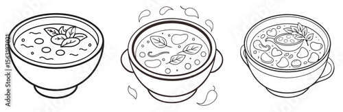 Russian Borscht Soup Coloring Page - Traditional Beet Soup Line Art for Kids and Adults