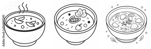 Russian Borscht Soup Coloring Page - Traditional Beet Soup Line Art for Kids and Adults