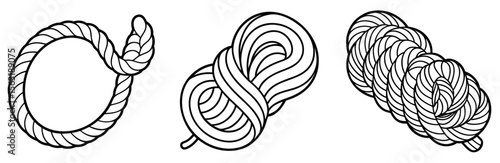 Skein Strong Rope Coloring Page - Durable Rope Line Art for Kids and Adults
