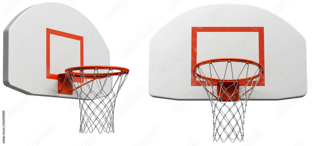 Naklejka premium Basketball hoop with net on a transparent background 