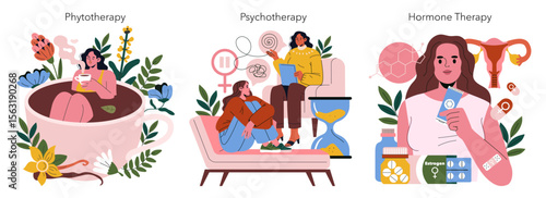 Health and Wellness Therapy Vector Illustration Set