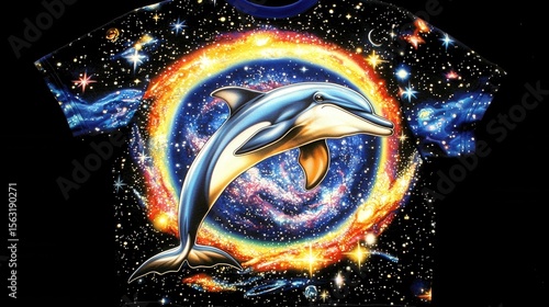 Wallpaper Mural Cosmic Dolphin T-Shirt Design Torontodigital.ca