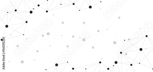 abstract vector connected lines and dots circles