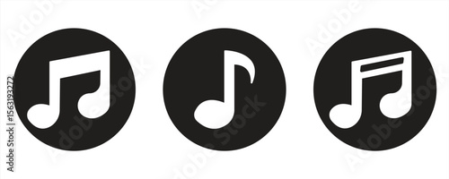 music icon, melody symbol, song, note, sound, audio sign, isolated on white background, vector illustration.