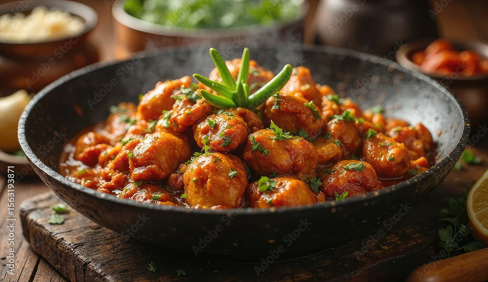 Delicious Chicken Curry in a Cast Iron Pan Delicious Chicken Curry in a Cast Iron Pan