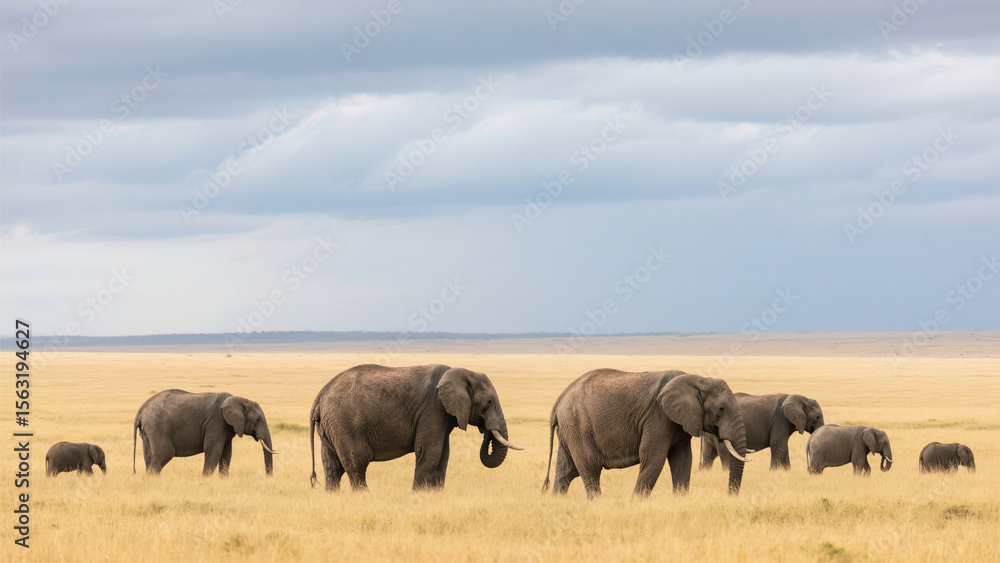 Obraz premium elephants in the savannah