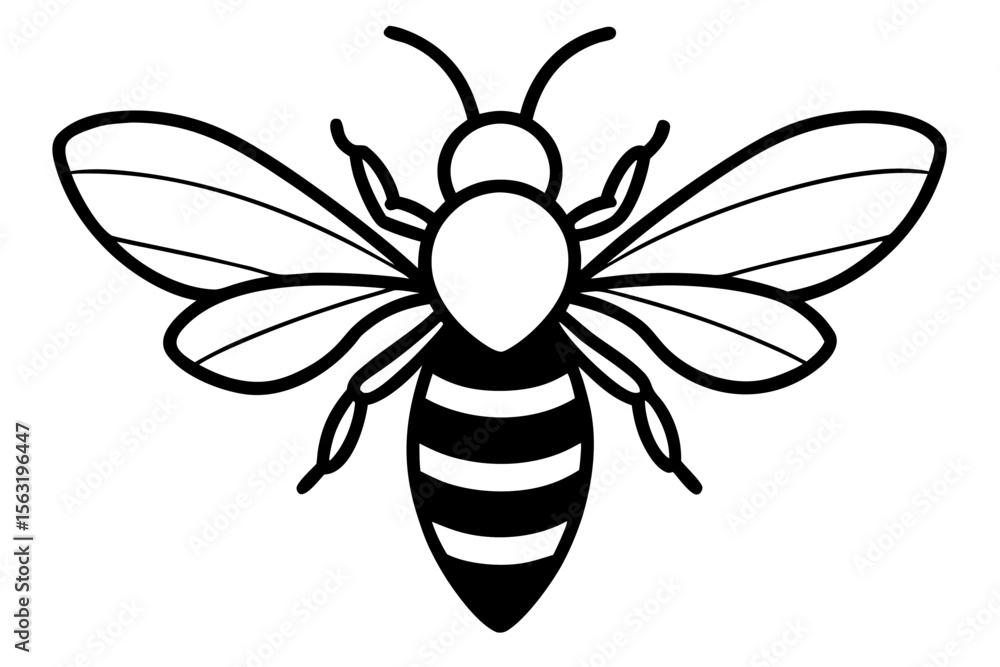 Obraz premium Bee silhouette vector illustration