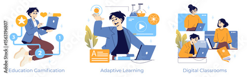 Engaging Education Concepts Vector Illustration