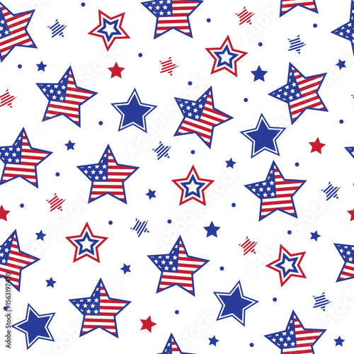 4th-July Seamless Pattern Vector Art