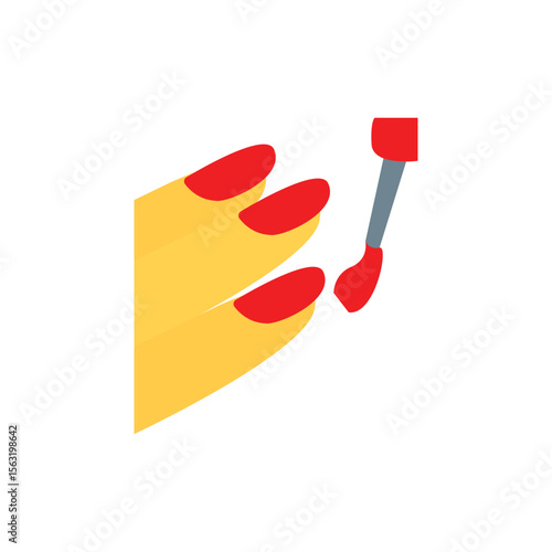 red nail polish emoji symbol sign icon vector illustration hand