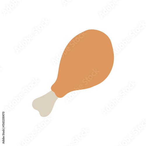 poultry leg fried chicken food meat with bone drumstick duck turkey emoji symbol sign icon vector illustration