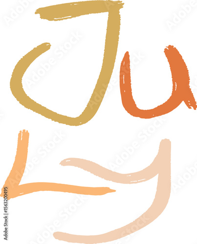 Trendy handwritten “July” with heart accent — ideal for seasonal branding, product packaging, or lifestyle content.