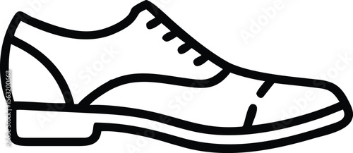 Formal leather shoe outline illustration for icon, logo, and print design projects