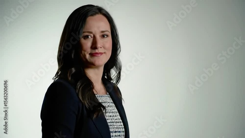 Confident businesswoman portrait in studio. Corporate woman in