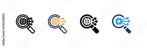 Search icon set multiple style collection. Vector illustration.