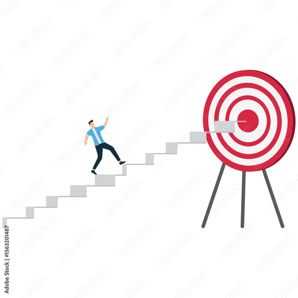 Businessmen Moving Forward to Achieve Goals Businessmen Moving Forward to Achieve Goals