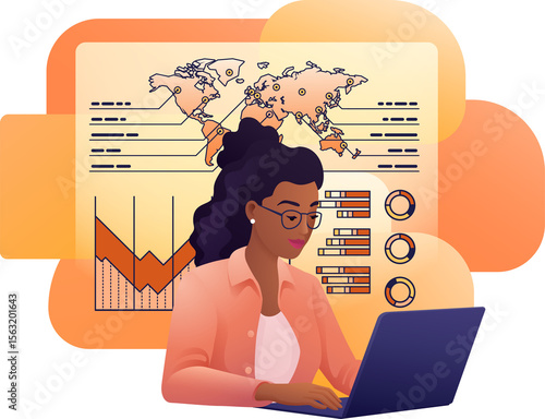 Woman Laptop Market Stock F...