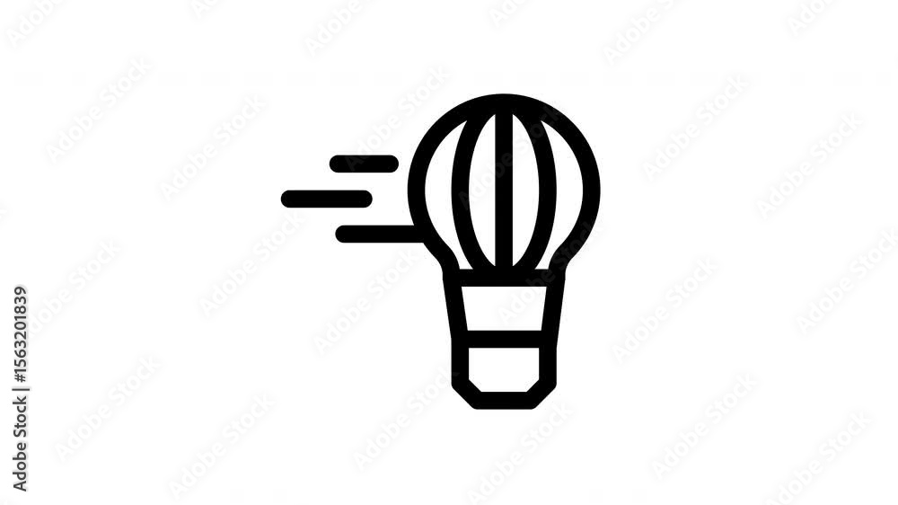 hot air balloon minimalist line animation hot air balloon minimalist line animation