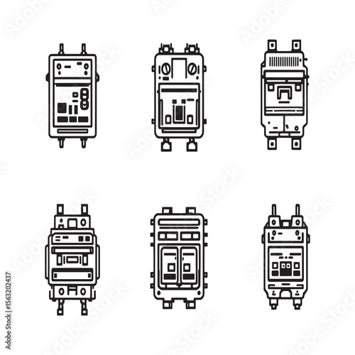 Hand drawn circuit breaker electrical safety sketch