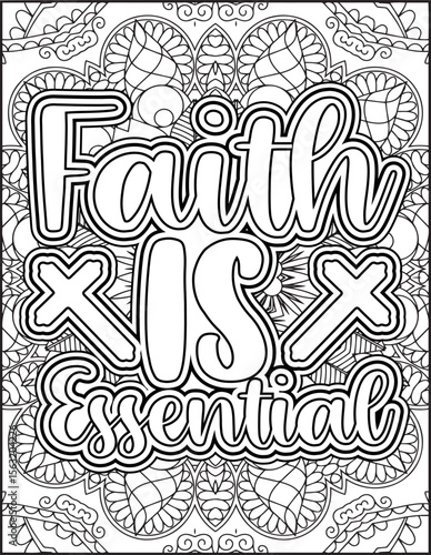 Bible Verse Coloring Page for Adults. Bible Mandala Coloring Page.