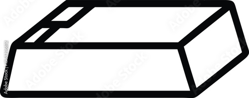 Ingot illustration in outline style perfect for financial, cryptocurrency and precious metal concepts