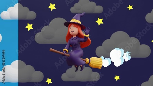 halloween witch animation
