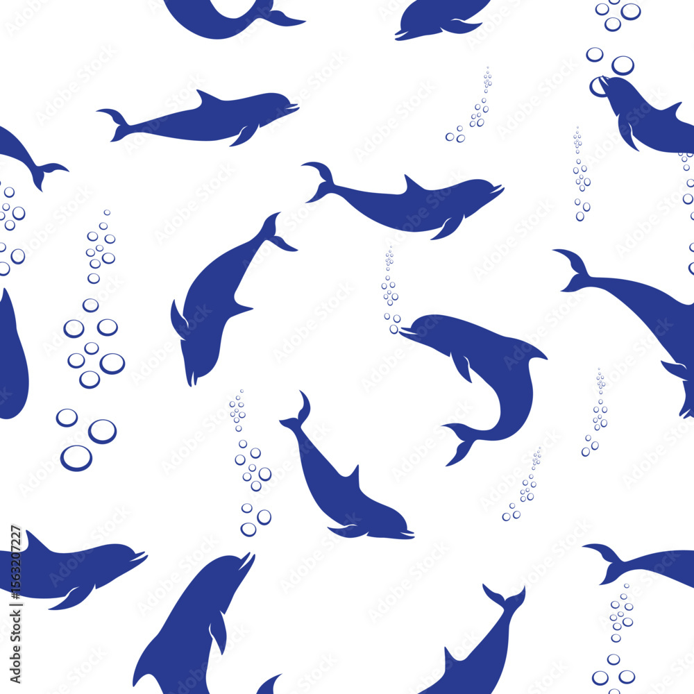 Fototapeta premium Delphine's pack blue drawing vector textures patterns