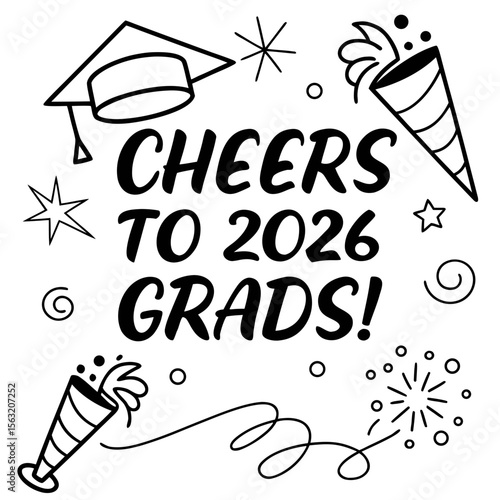 Cheers to graduates with festive elements graduation